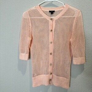 NWOT Ann Taylor Factory Open Knit Pink Lightweight Cardigan Sweater - Size XS